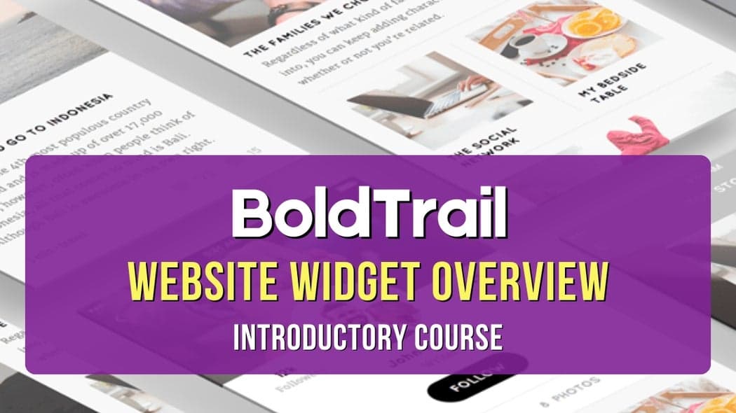 BoldTrail - Website Widget Overview - Introductory Course